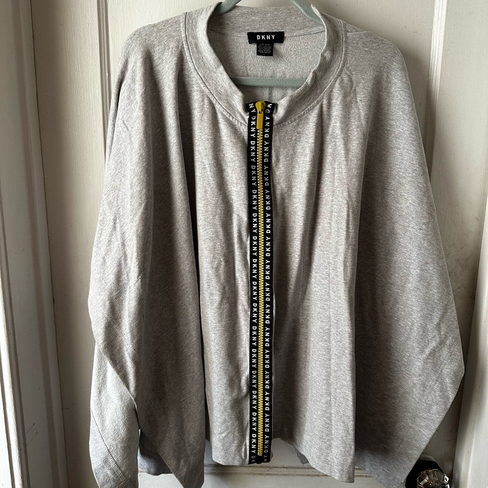 DKNY Gray Zip-Up Sweatshirt